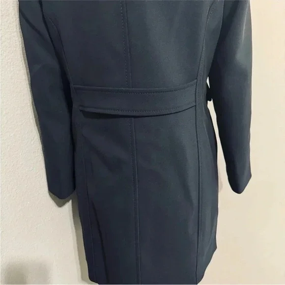 Zara Navy Blue Luxury Lapel Collar Long Sleeves Short Pocket Coat Medium NWT - Picture 6 of 9